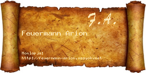 Feuermann Arion névjegykártya